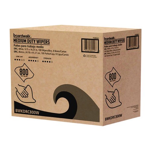 DRC Wipers, 1-Ply, 9.75 x 16.25, White, 100/Box, 8 Boxes/Carton. Picture 3