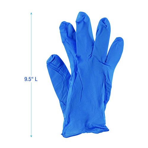 Disposable Powder-Free Nitrile Gloves, Small, Blue, 5 mil, 100/Box, 10 Boxes/Carton. Picture 5