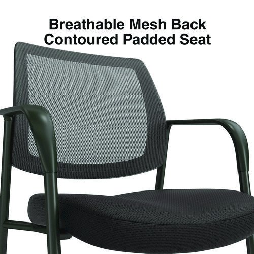 Wessex Mesh Fabric Guest Chair, 24.41 x 23.62 x 35.04, Black Seat, Black Back, Black Base. Picture 2