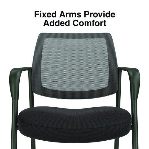 Wessex Mesh Fabric Guest Chair, 24.41 x 23.62 x 35.04, Black Seat, Black Back, Black Base. Picture 3