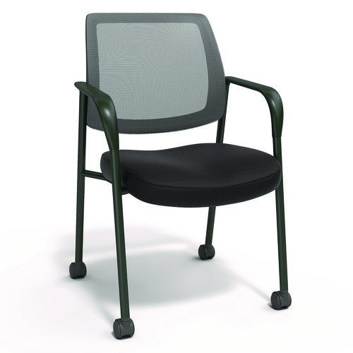 Wessex Mesh Fabric Guest Chair, 24.41 x 23.62 x 35.04, Black Seat, Black Back, Black Base. Picture 1