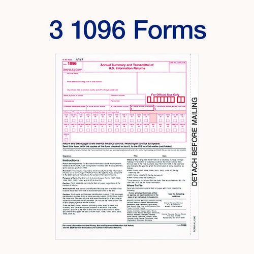 4-Part 1099-INT Tax Forms with Tax Forms Helper, Fiscal Year: 2024, 4-Part Carbonless, 8 x 5.5, 2 Forms/Sheet, 24 Forms Total. Picture 5