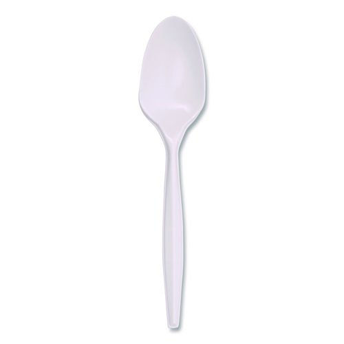 Mediumweight Polypropylene Cutlery, Teaspoon, White, 1,000/Carton. Picture 2