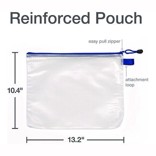 Poly Travel Pouch Set, 13.19" x 10.44", Assorted Colors, 10/Pack. Picture 2