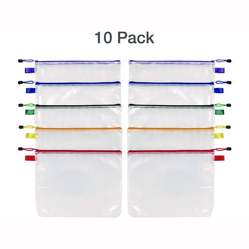 Poly Travel Pouch Set, 13.19" x 10.44", Assorted Colors, 10/Pack. Picture 3