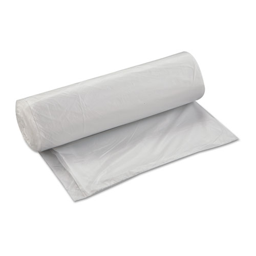 High-Density Commercial Can Liners, 45 gal, 17 mic, 40" x 48", Clear, 25 Bags/Roll, 10 Interleaved Rolls/Carton. Picture 3