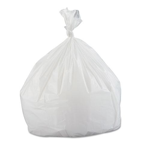 Low-Density Commercial Can Liners, Coreless Interleaved Roll, 33 gal, 0.8 mil, 33" x 39", White, 25 Bags/Roll, 6 Rolls/Carton. Picture 3