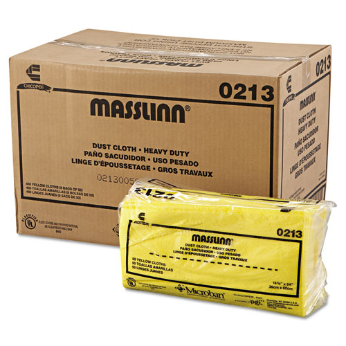 Masslinn Dust Cloths, 1-Ply, 16 x 24, Unscented, Yellow, 50/Pack, 8 Packs/Carton. Picture 2