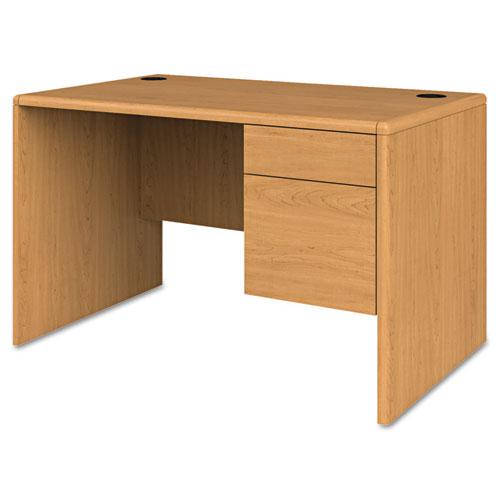 10700 Series Single Pedestal Desk with Three-Quarter Height Right Pedestal, 48" x 30" x 29.5", Harvest. Picture 1
