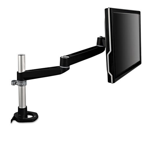 Dual-Swivel Monitor Arm, 360 Degree Rotation, +15 Degree/-90 Degree Tilt, 180 Degree Pan, Black/Gray, Supports 30 lbs. Picture 1