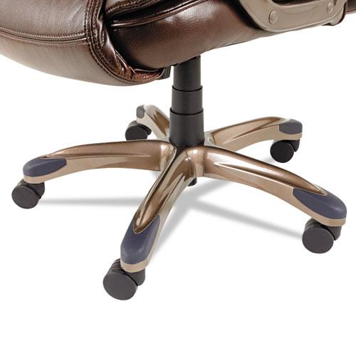 Alera Veon Series Executive High-Back Bonded Leather Chair, Supports Up to 275 lb, Brown Seat/Back, Bronze Base. Picture 11
