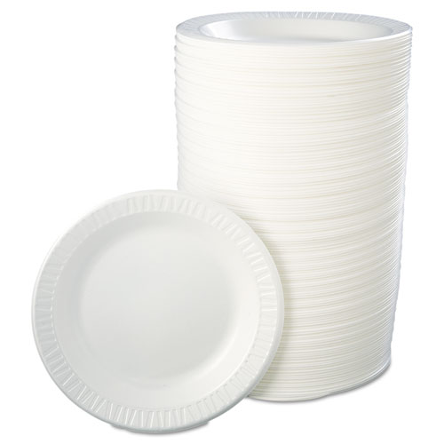Quiet Classic Laminated Foam Dinnerware, Plate, 10.25" dia, White, 125/Pack, 4 Packs/Carton. Picture 2