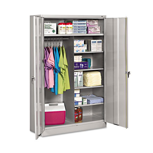 Jumbo Combination Steel Storage Cabinet, 48w x 24d x 78h, Light Gray. Picture 1