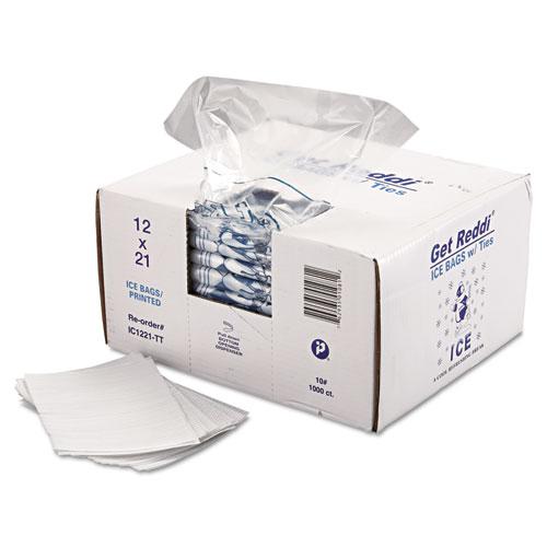 Ice Bags, 1.5 mil, 12" x 21", Clear, 1,000/Carton. Picture 3