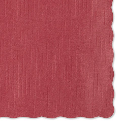 Solid Color Scalloped Edge Placemats, 9 1/2 x 13 1/2, Red, 1000/Carton. Picture 2
