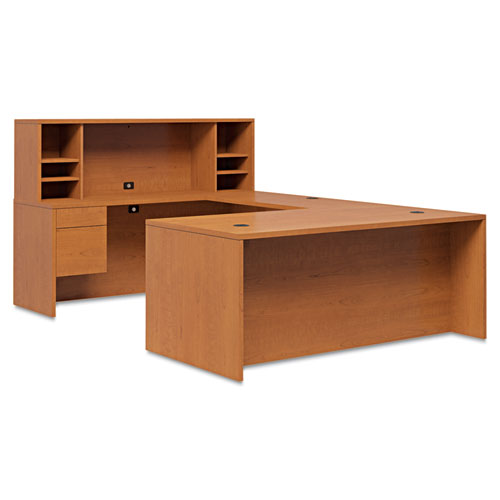10500 Series "L" Workstation Right Pedestal Desk with 3/4 Height Pedestal, 72" x 36" x 29.5", Harvest. Picture 2