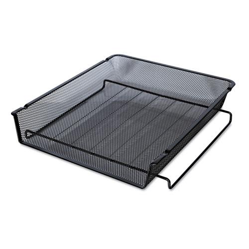 Deluxe Mesh Stackable Front Load Tray, 1 Section, Letter Size Files, 11.25" x 13" x 2.75", Black. Picture 1