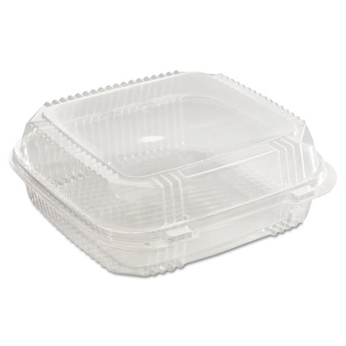 ClearView SmartLock Hinged Lid Container, 49 oz, 8.2 x 8.34 x 2.91, Clear, 200/Carton. Picture 3