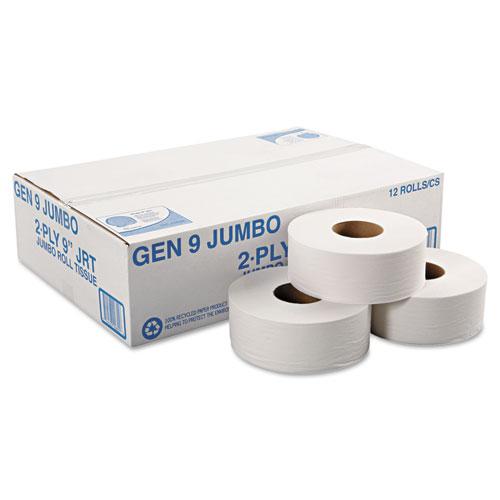 Jumbo Roll Bath Tissue, Septic Safe, 2-Ply, White, 3.3" x 700 ft, 12/Carton. Picture 3