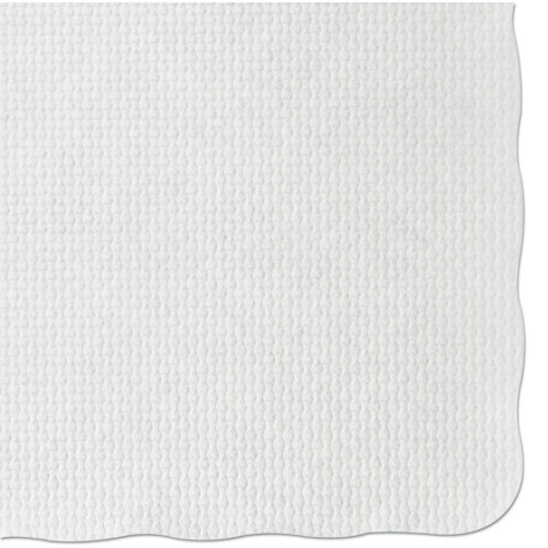 Knurl Embossed Scalloped Edge Placemats, 9.5 x 13.5, White, 1,000/Carton. Picture 1