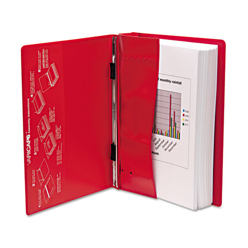 VariCap Expandable Binder, 2 Posts, 6" Capacity, 11 x 8.5, Red. Picture 5