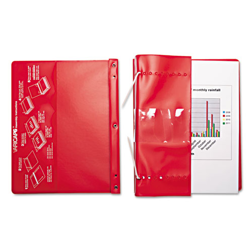 VariCap Expandable Binder, 2 Posts, 6" Capacity, 11 x 8.5, Red. Picture 3