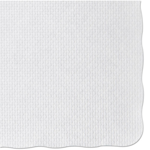 Knurl Embossed Scalloped Edge Placemats, 9.5 x 13.5, White, 1,000/Carton. Picture 3