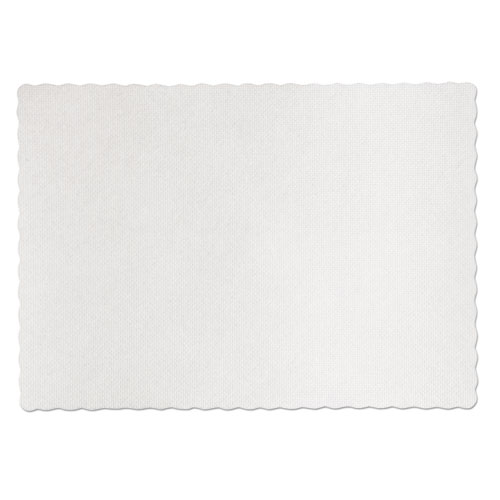 Knurl Embossed Scalloped Edge Placemats, 9.5 x 13.5, White, 1,000/Carton. Picture 4