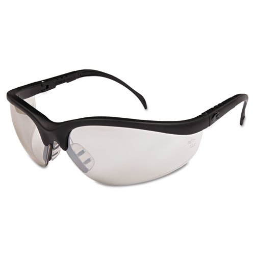Klondike Safety Glasses, Black Matte Frame, Clear Mirror Lens, 12/Box. Picture 1