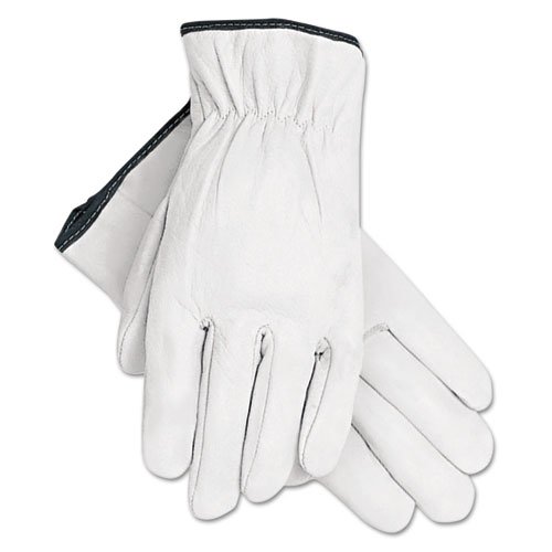 Grain Goatskin Driver Gloves, White, X-Large, 12 Pairs. Picture 1