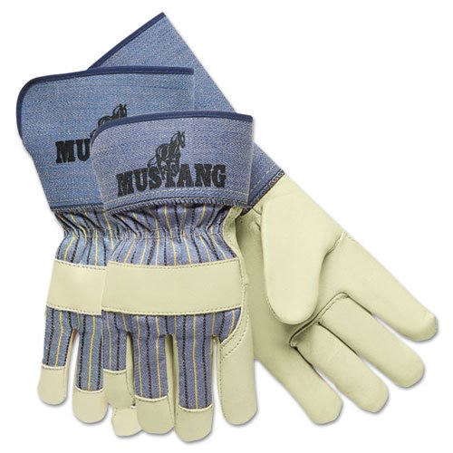 Mustang Premium Grain-Leather-Palm Gloves, 4 1/2 in. Long, Medium. Picture 1