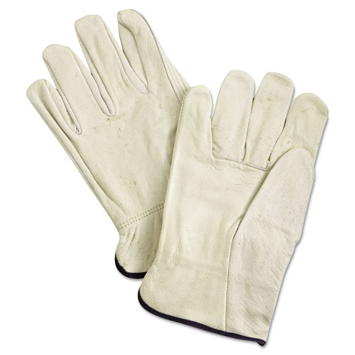 Unlined Pigskin Driver Gloves, Cream, X-Large, 12 Pairs. Picture 1