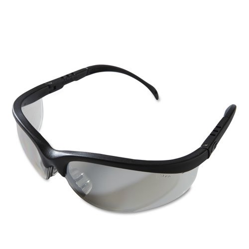 Klondike Safety Glasses, Black Matte Frame, Clear Mirror Lens, 12/Box. Picture 2