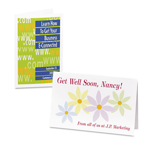 Half-Fold Greeting Cards with Matching Envelopes, Inkjet, 85 lb, 5.5 x 8.5, Matte White, 1 Card/Sheet, 20 Sheets/Box. Picture 2