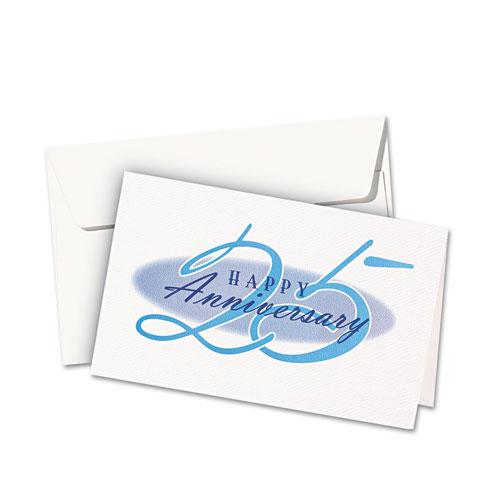 Half-Fold Greeting Cards with Envelopes, Inkjet, 65 lb, 5.5 x 8.5, Textured Uncoated White, 1 Card/Sheet, 30 Sheets/Box. Picture 3