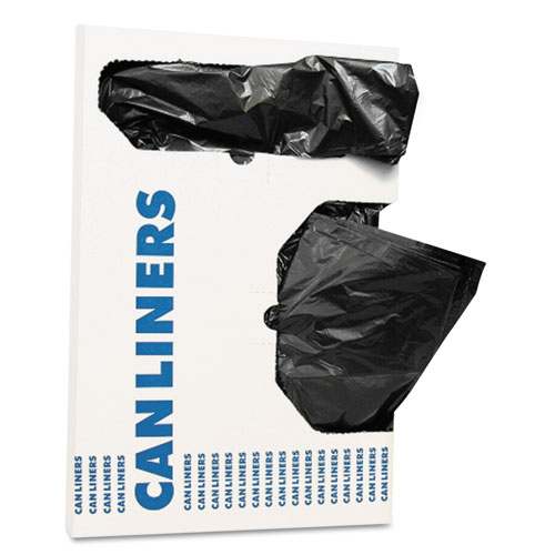 Linear Low Density Can Liners with AccuFit Sizing, 16 gal, 1 mil, 24" x 32", Black, 250/Carton. Picture 1