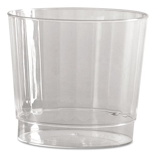 Classic Crystal Plastic Tumblers, 9 oz, Clear, Fluted, Rocks Squat, 20/Pack, 12 Packs/Carton. Picture 1