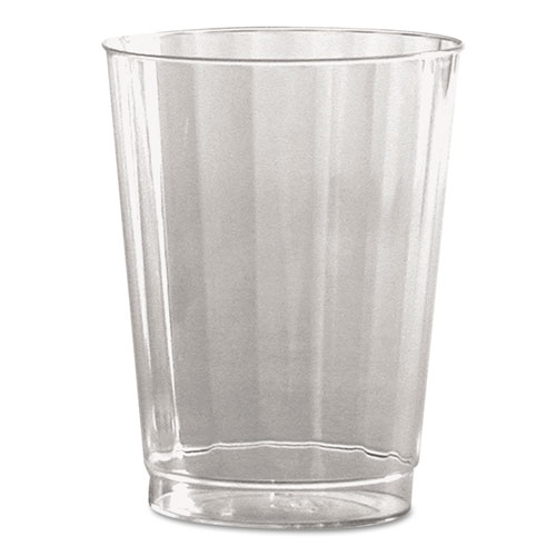 Classic Crystal Plastic Tumblers, 10 oz, Clear, Fluted, Tall, 20/Pack, 12 Packs/Carton. Picture 1