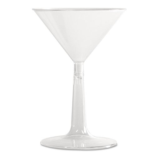 Comet Plastic Martini Glasses, 6 oz., Clear, Two-Piece Construction, 12/Pack. Picture 1