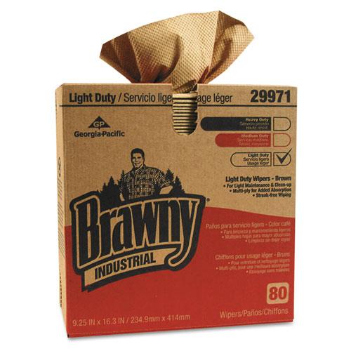Light Duty Three-Ply Paper Wipers, 3-Ply, 9.25 x 16.75, Brown, 80/Box. Picture 1