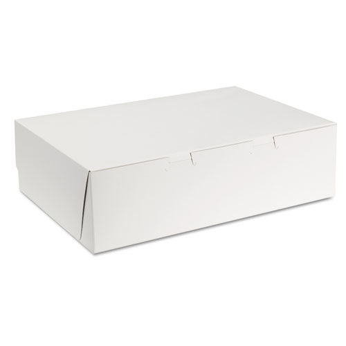 Tuck-Top Bakery Boxes, 14 x 10 x 4, White, 100/Carton. Picture 1