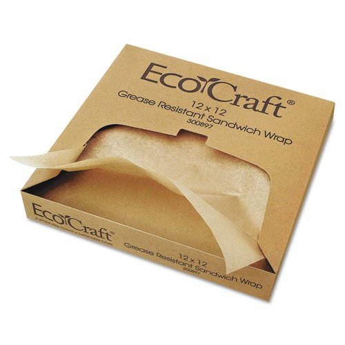 EcoCraft Grease-Resistant Paper Wrap/Liner, 12 x 12, 1000/Box, 5 Boxes/Carton. Picture 1
