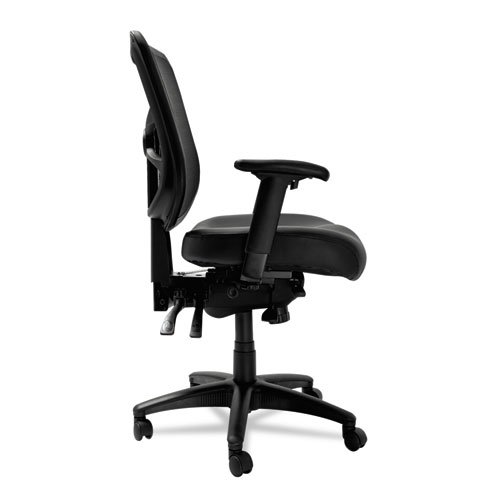 Alera Elusion Series Mesh Mid-Back Multifunction Chair, Supports Up to 275 lb, 17.7" to 21.4" Seat Height, Black. Picture 3