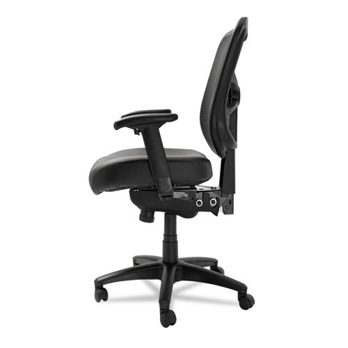 Alera Elusion Series Mesh Mid-Back Multifunction Chair, Supports Up to 275 lb, 17.7" to 21.4" Seat Height, Black. Picture 6