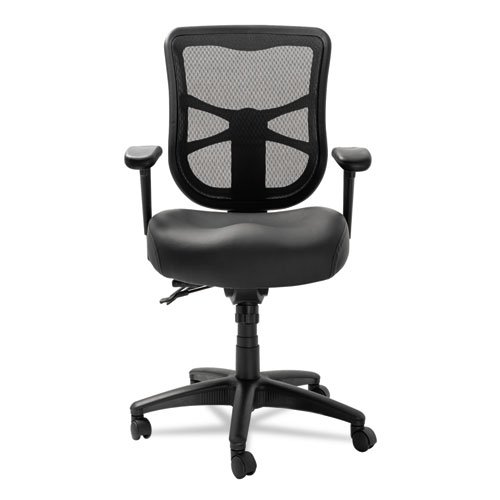 Alera Elusion Series Mesh Mid-Back Multifunction Chair, Supports Up to 275 lb, 17.7" to 21.4" Seat Height, Black. Picture 4