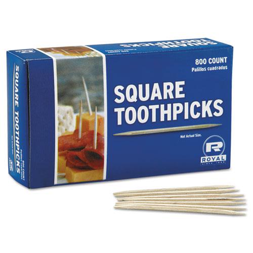 Square Wood Toothpicks, 2.75", Natural, 800/Box, 24 Boxes/Carton. Picture 1