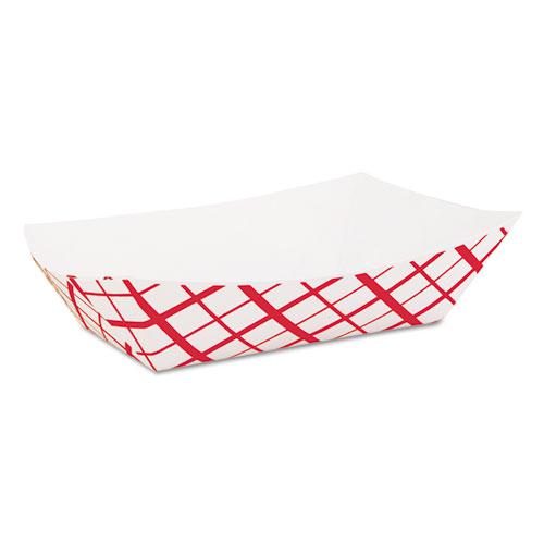 Paper Food Baskets, 2.5lb, Red/White, 500/Carton. Picture 1