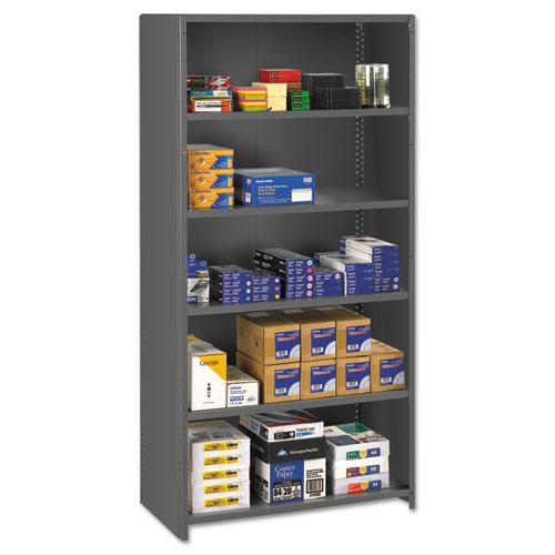 Closed Commercial Steel Shelving, Six-Shelf, 36w x 24d x 75h, Medium Gray. Picture 1