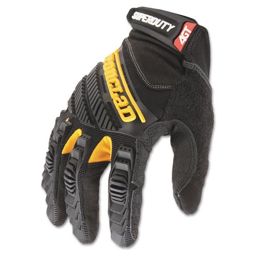 SuperDuty Gloves, Medium, Black/Yellow, 1 Pair. Picture 1
