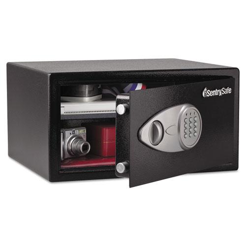 Electronic Lock Security Safe, 1 cu ft, 16.94w x 14.56d x 8.88h, Black. The main picture.